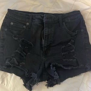 Aero black Jean shorts